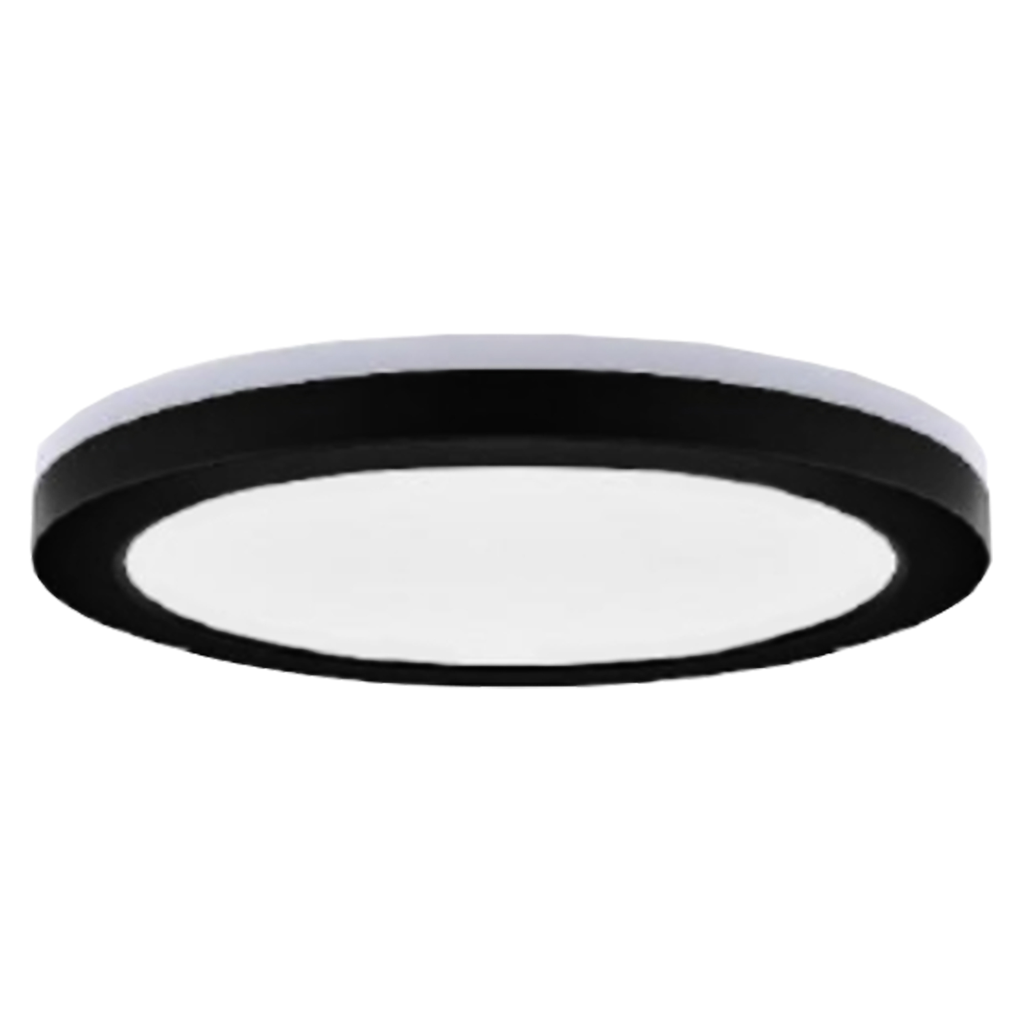 Commercial Electric 12in. Smart RGB + Tunable White LED Flush Mount Ceiling Light, Wi-Fi Enabled, Hubspace, Matte Black, Model# LCN3002LM-01 MB